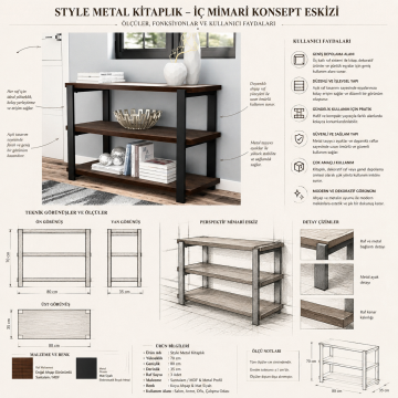 Style Metal Kitaplık