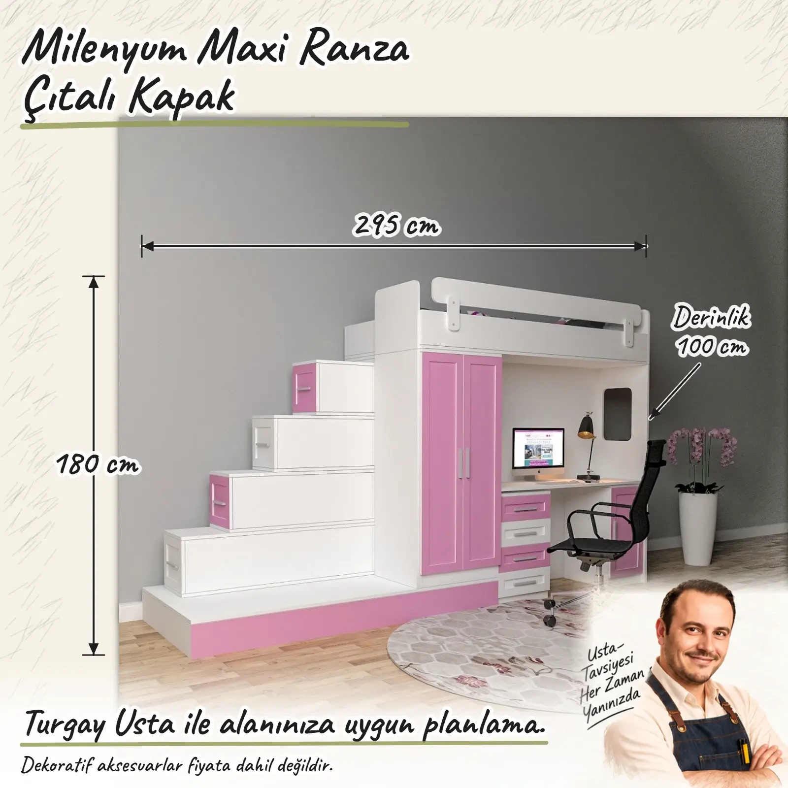 Milenyum Maxi Ranza Çıtalı Kapak Turgay Usta ölçülü eskiz