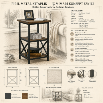 Pırıl Metal Kitaplık