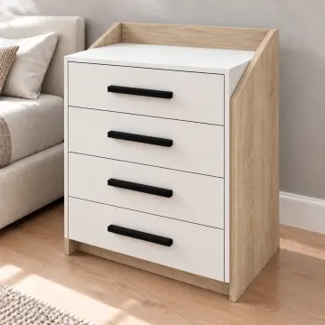 Yamaç 80 Dört Çekmeceli Şifonyer Mdf - Sonoma Beyaz