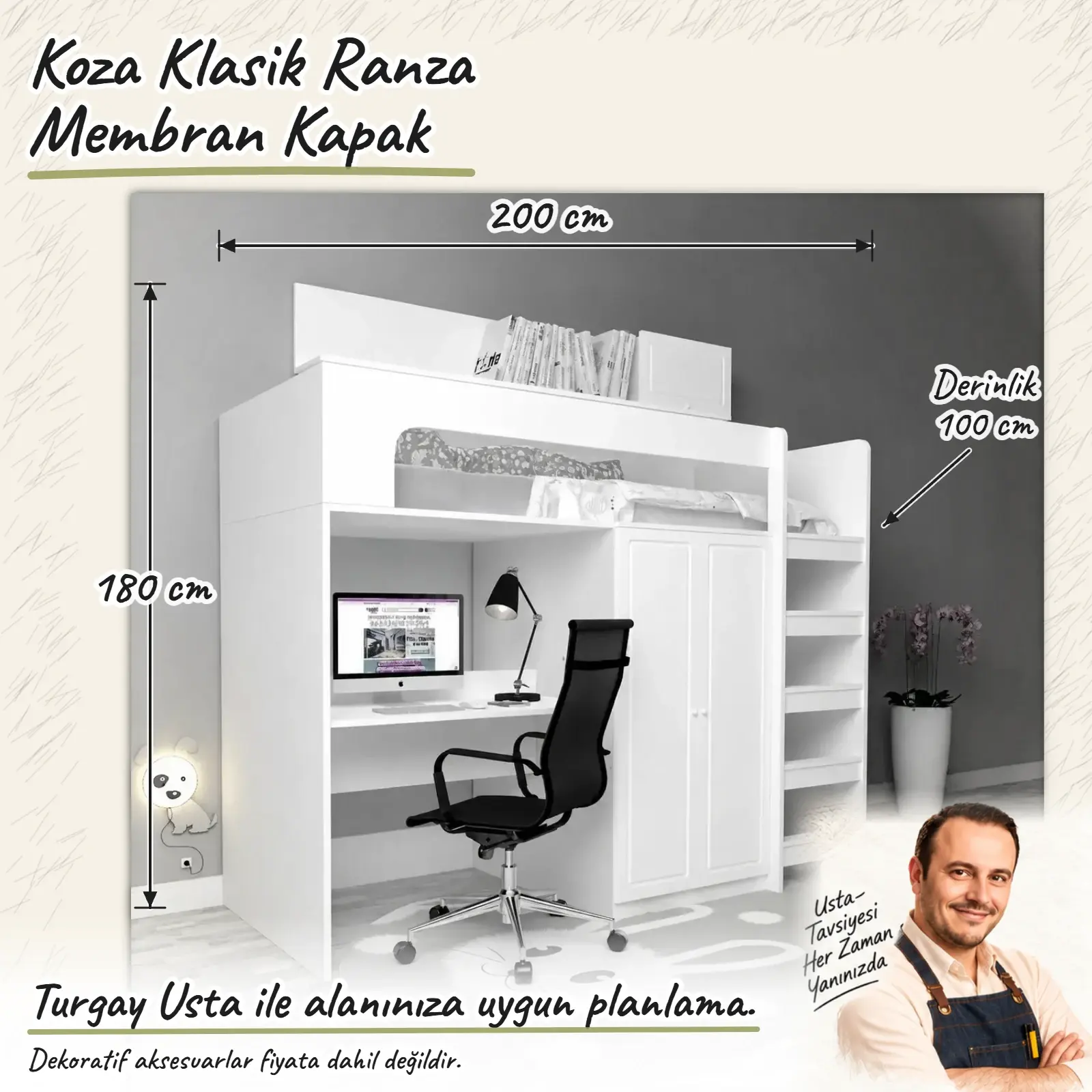 Koza Klasik Ranza Membran Kapak Turgay Usta ölçülü eskiz