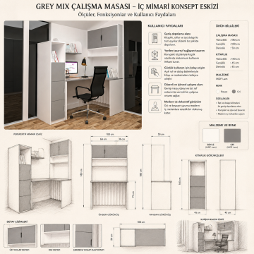 Grey Mix Çalışma Masası