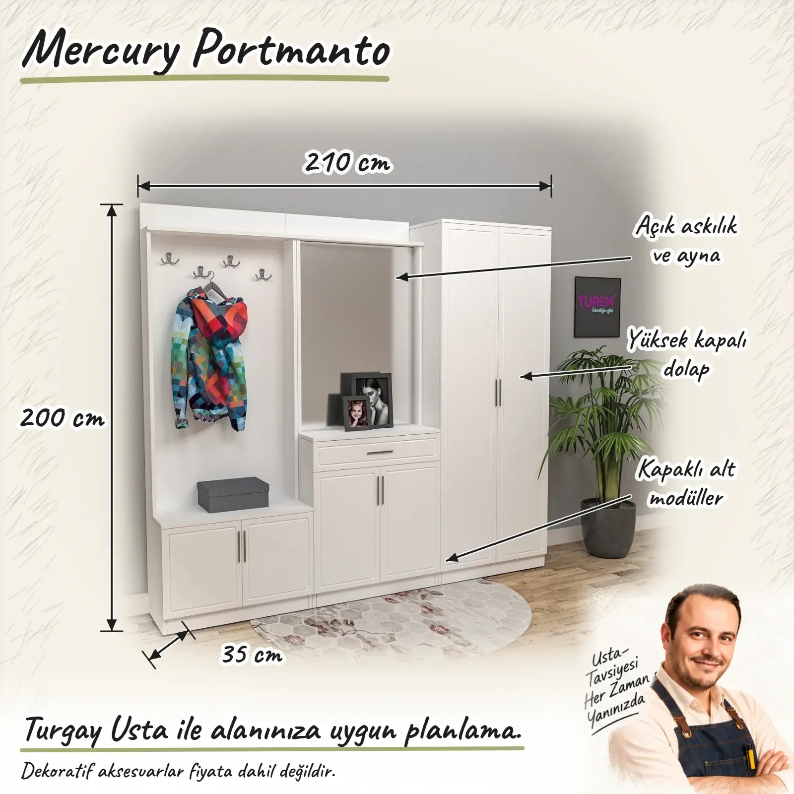 Mercury Portmanto Mebran Kapak ölçülü Turgay Usta eskizi