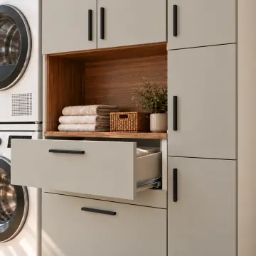 Larevona Lake Üst Üste Makine, Katlama Nişi ve Çift Sepet Dolabı 180 cm
