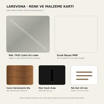 Larevona Lake Üst Üste Makine, Katlama Nişi ve Çift Sepet Dolabı 180 cm