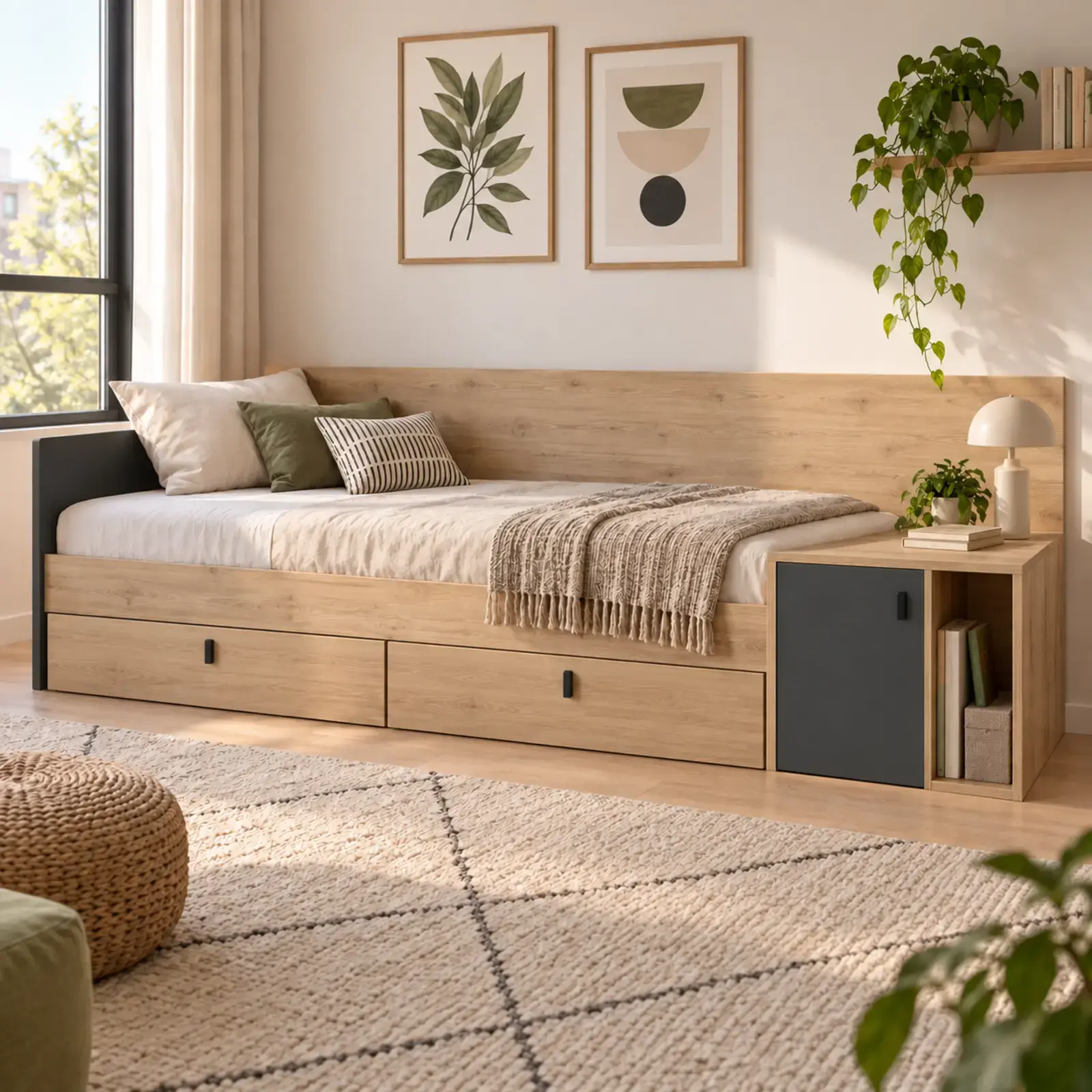 Modül 90x190 Çekmeceli Sedir