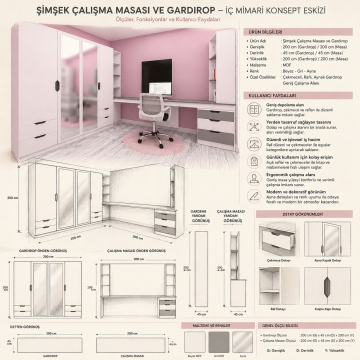 Şimşek Çalışma Masası ve Gardırop