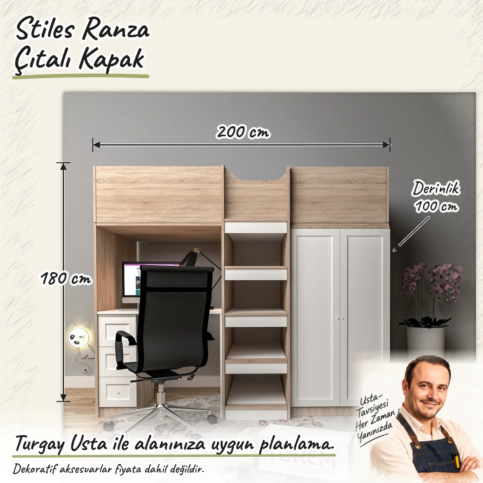 Stiles Ranza Çıtalı Kapak Turgay Usta ölçülü eskiz