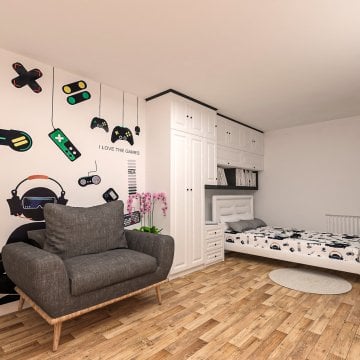 Grey Yatak Üstü Gardırop