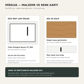 Mirelva Düz MDF Yan Yana Makine, Üst Köprü ve Deterjan Nişli Dolap 160 cm