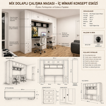 Mix Dolaplı Çalışma Masası