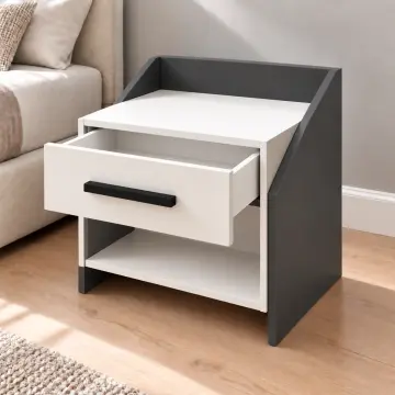 Yamaç 45 Tek Çekmeceli Raflı Komodin