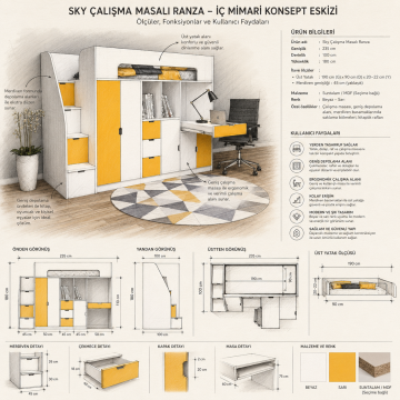Sky Çalışma Masalı Ranza