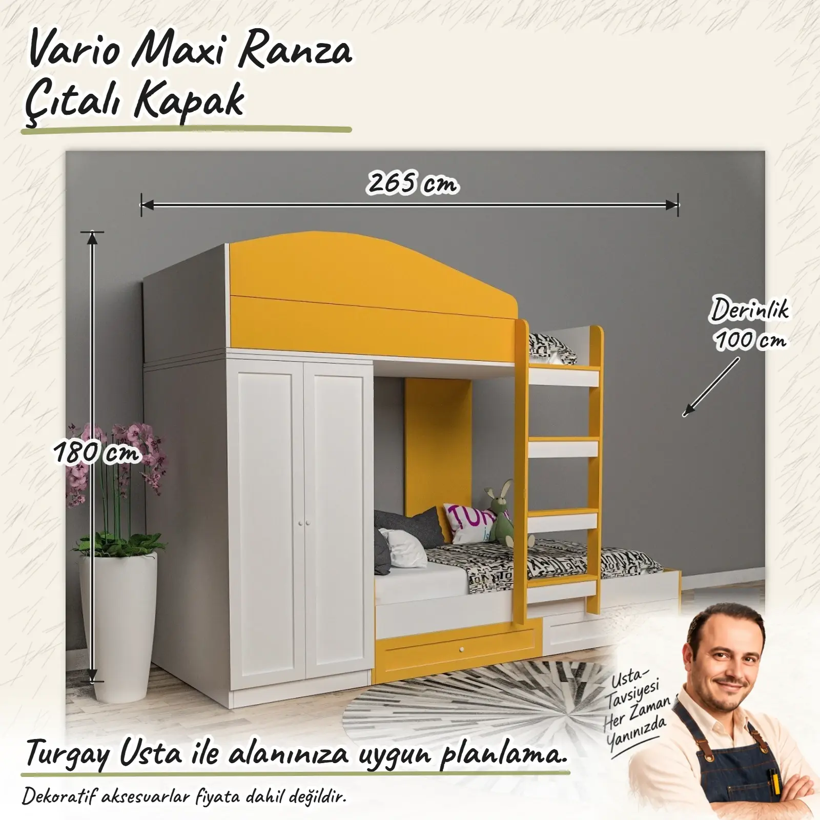 Vario Maxi Ranza Çıtalı Kapak Turgay Usta ölçülü eskiz