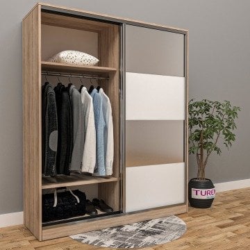 Roma Sürgülü Aynalı Gardırop