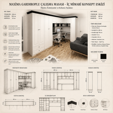 Maxima Gardıroplu Çalışma Masası