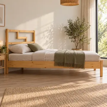 Rovenza Doğal Ahşap Karyola