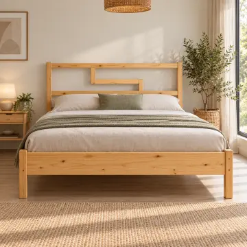 Rovenza Doğal Ahşap Karyola