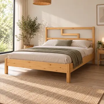 Rovenza Doğal Ahşap Karyola