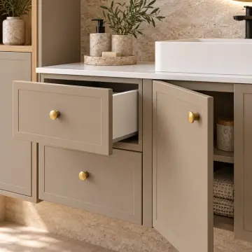 Ravelya Membran Sol Boy Dolaplı Çift Çekmeceli Banyo Dolabı 175 cm